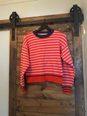 Marine Layer Navy, Coral & Pink Striped Sweater